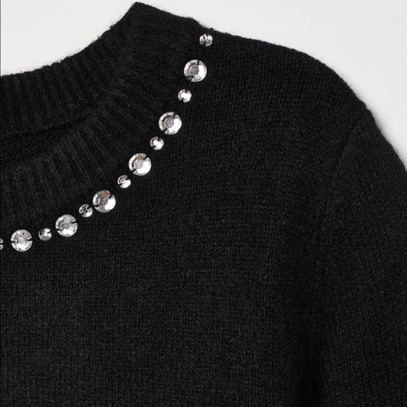 Black Rhinestone Sweater - Picture 2 of 3